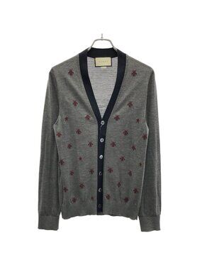 Gucci Bee Star Knit Cardigan Gray